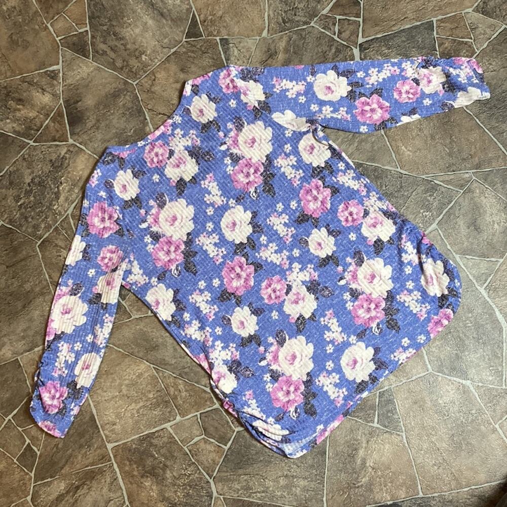 Absolutely Famous Floral Lightweight 3/4 Sleeve Top Sz L - Picture 8 of 10